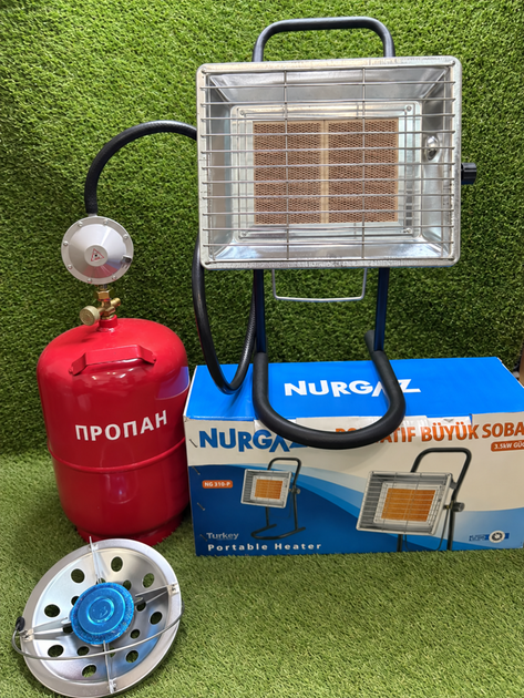 Комплект туристичний газовий обігрівач NURGAZ балон 12л INTERTOOL редуктор зі шлангом пальник на балон у подарунок 3.5 кВт - зображення 9
