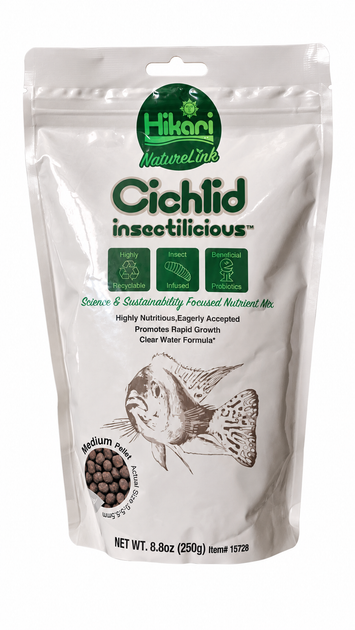 Корм Hikari NatureLink Cichlid Insectilicious Medium 250 g (для цихлид и крупных тропических рыб) - Фото 1 Корм Hikari NatureLink Cichlid Insectilicious Medium 250 g (для цихлид и крупных тропических рыб) - изображение 1