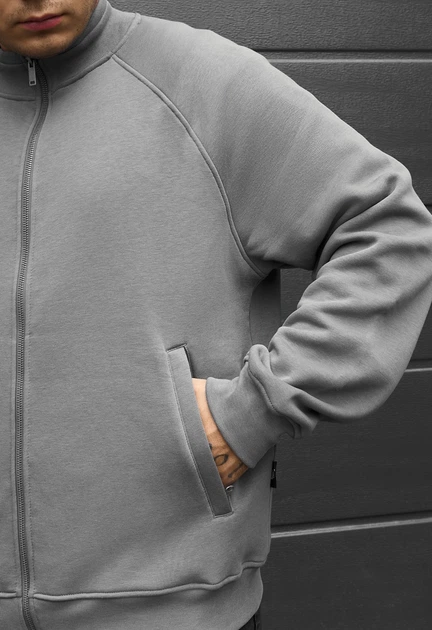 Олимпийка мужская стаф светло-серая на флисе спортивная Staff zh light gray fleece XXXL (406771) - Фото 3 Олимпийка мужская стаф светло-серая на флисе спортивная Staff zh light gray fleece XXXL (406771) - изображение 3
