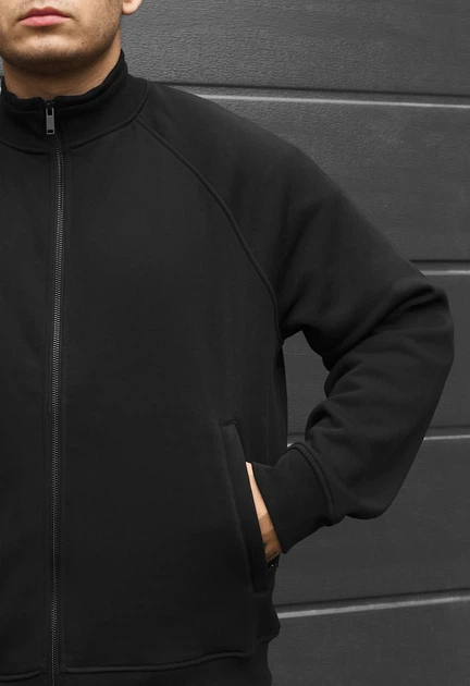Олимпийка мужская стаф черная на флисе спортивная Staff zh black fleece M (406764) - Фото 3 Олимпийка мужская стаф черная на флисе спортивная Staff zh black fleece M (406764) - изображение 3