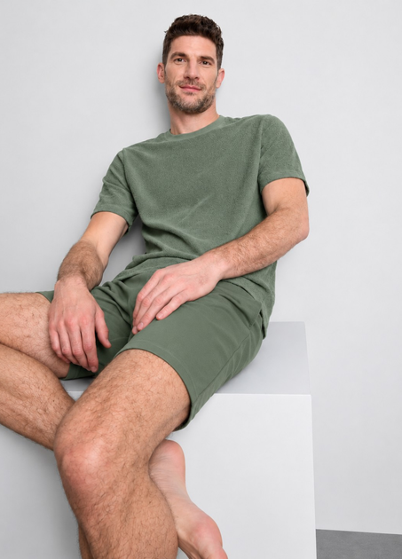 Комплект піжами Primark Textured Short Pyjama Set XL Для дому та сну Оливковий (10388) - Фото 2 Комплект піжами Primark Textured Short Pyjama Set XL Для дому та сну Оливковий (10388) - зображення 2