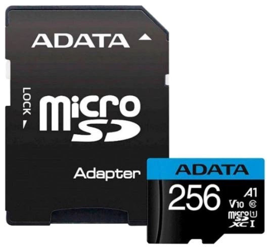 Карта пам'яті A-DATA Premier microSDXC 256GB UHS-I U1 A1 V10 (AUSDX256GUICL10A1-RA1) - Фото 1 Карта пам'яті A-DATA Premier microSDXC 256GB UHS-I U1 A1 V10 (AUSDX256GUICL10A1-RA1) - изображение 1