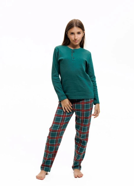 Піжама дитяча Family Look з бавовни Наталюкс 40р. 158см-164см зелений (9456134888871) - зображення 7