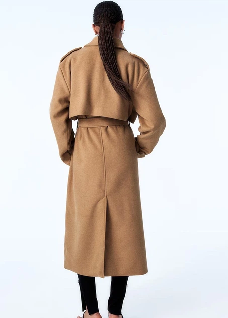 Пальто H&M 18471 Бежевий XL (1251) - Фото 2 Пальто H&M 18471 Бежевий XL (1251) - зображення 2