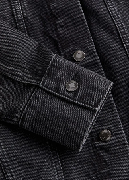Джинсова куртка H&M 18648 Темний сірий XS (1211) - зображення 4