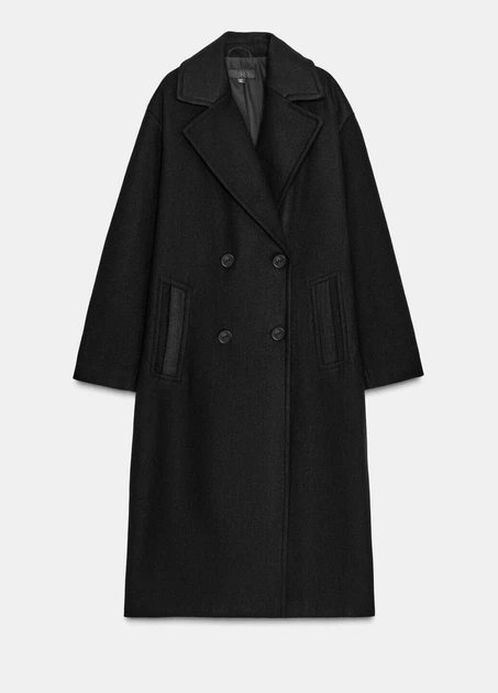 Пальто Zara 18493 Чорний XXL (3046) - Фото 3 Пальто Zara 18493 Чорний XXL (3046) - зображення 3