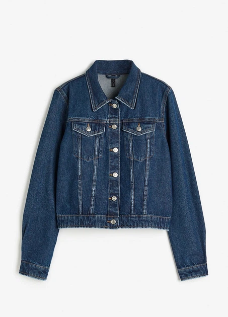 Джинсова куртка H&M 18646 Темний синій M (1131) - Фото 3 Джинсова куртка H&M 18646 Темний синій M (1131) - зображення 3