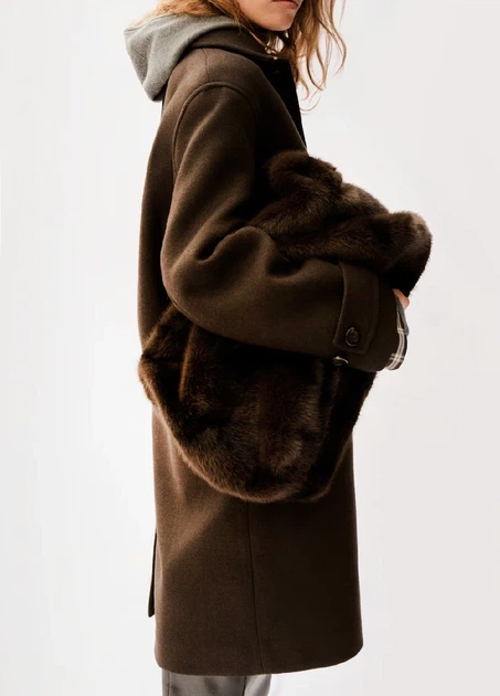 Пальто H&M 18477 Темний коричневий XXL (1284) - Фото 2 Пальто H&M 18477 Темний коричневий XXL (1284) - зображення 2