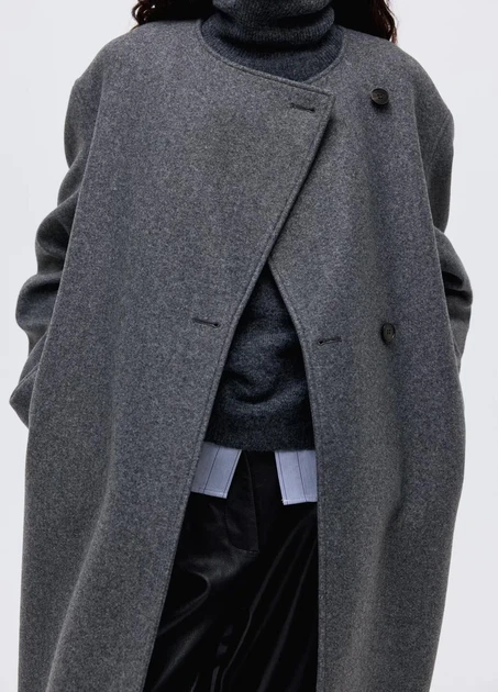 Пальто H&M 18497 Темний сірий L (1302) - Фото 3 Пальто H&M 18497 Темний сірий L (1302) - зображення 3
