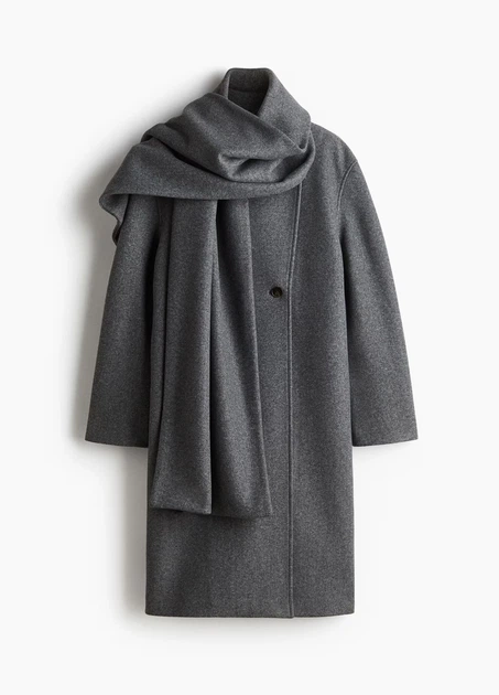 Пальто H&M 18497 Темний сірий L (1302) - Фото 4 Пальто H&M 18497 Темний сірий L (1302) - зображення 4