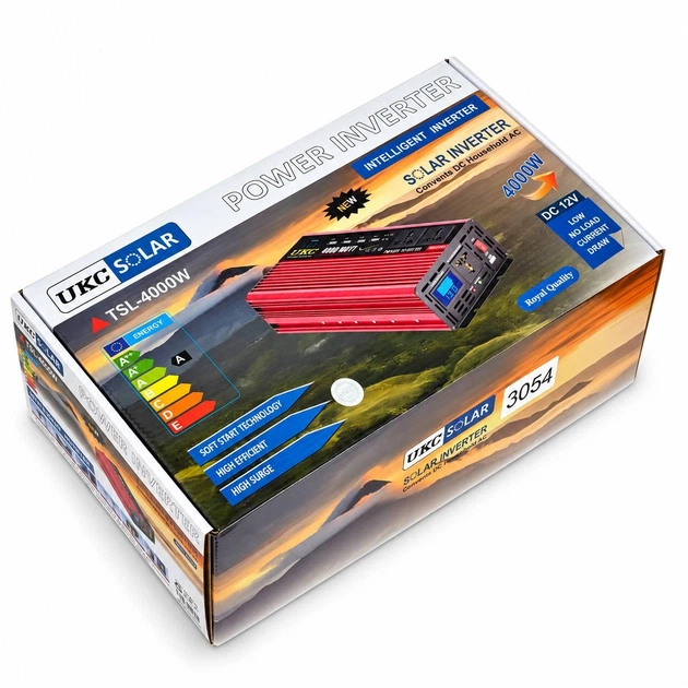 Инвертор автомобильный UKC Solar 4000W TSL-4000W с дисплеем, USB и подключением к аккумулятору - изображение 3