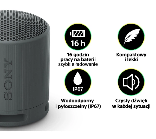 Bluetooth динамік Sony SRS-XB100 5W Чорний - изображение 5