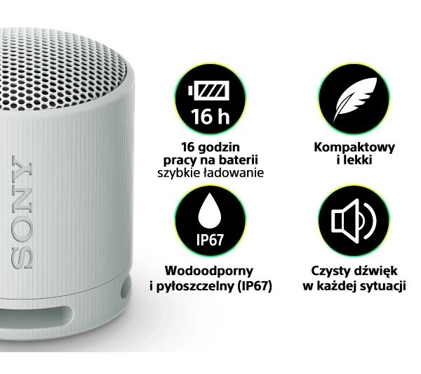 Bluetooth-колонка Sony SRS-XB100 5W Сіра - изображение 11