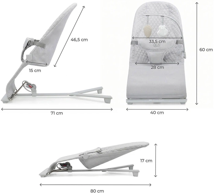 Шезлонг-качалка Kinderkraft Mimi Light Grey (KBMIMI00LGR0000) (00-00305460) - Фото 8 Шезлонг-качалка Kinderkraft Mimi Light Grey (KBMIMI00LGR0000) (00-00305460) - изображение 8