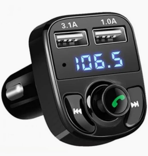 FM трансмітер Car X8, ФМ модулятор в авто Bluetooth 2х USB, гніздо для карт пам'яті, гучномовець - зображення 2