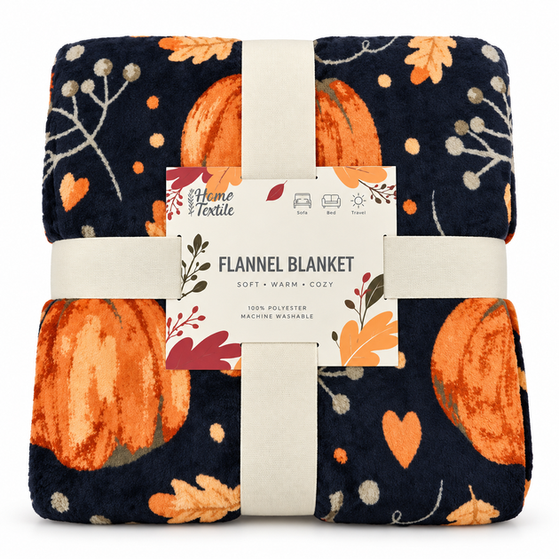Плед Ardesto Autumn Flannel 160х200см 100% поліестер гарбузи (ART0147PB) - Фото 1 Плед Ardesto Autumn Flannel 160х200см 100% поліестер гарбузи (ART0147PB) - зображення 1