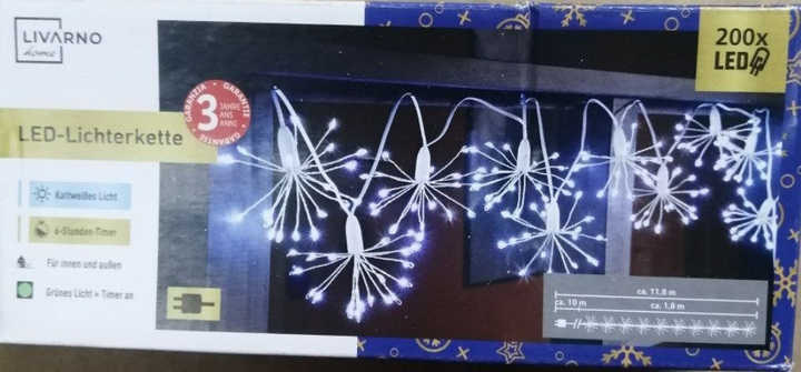 LIVARNO Home LED гірлянда 200 LED, 11,8 м, холодне біле світло, таймер 6 год - Фото 4 LIVARNO Home LED гірлянда 200 LED, 11,8 м, холодне біле світло, таймер 6 год - зображення 4