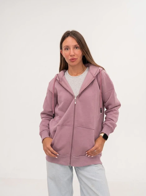 Женское однотонное худи на молнии Pink Daisy Сиреневый M (5021) - Фото 1 Женское однотонное худи на молнии Pink Daisy Сиреневый M (5021) - изображение 1