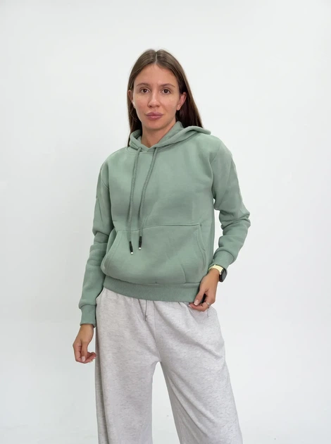 Жіноче однотонне худі на флісі Pink Daisy Оливковий S (7432) - Фото 1 Жіноче однотонне худі на флісі Pink Daisy Оливковий S (7432) - зображення 1