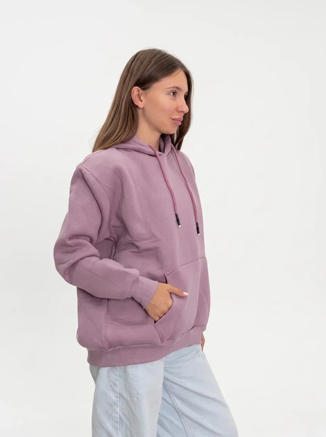 Жіноче однотонне худі на флісі Pink Daisy Бузковий XL (5035/1) - зображення 3