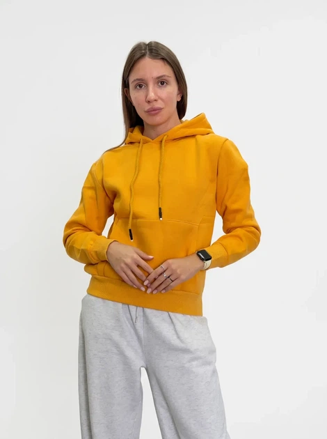 Жіноче однотонне худі на флісі Pink Daisy Помаранчевий M (7432) - Фото 1 Жіноче однотонне худі на флісі Pink Daisy Помаранчевий M (7432) - зображення 1