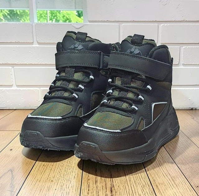 Зимние подростковые ботинки для мальчика термоботинки на липучках Waterproof ТОМ М 65208F черные с хаки 35(стелька 22,7см) - Фото 5 Зимние подростковые ботинки для мальчика термоботинки на липучках Waterproof ТОМ М 65208F черные с хаки 35(стелька 22,7см) - изображение 5