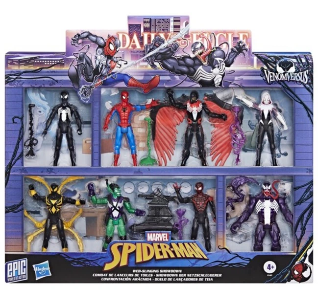 Набор Фигурок Марвел Веном Человек Паук 8 шт Marvel Spider-Man VenomVersus Epic World of Action Hasbro G1407 - изображение 2