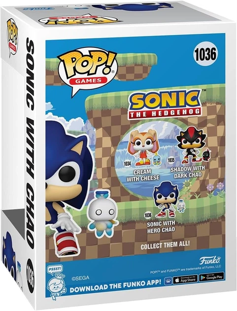 Фігурка Фанко Їжак Сонік та Чао №1036 Sonic The Hedgehog with Hero Chao Funko 80309 - Фото 4 Фігурка Фанко Їжак Сонік та Чао №1036 Sonic The Hedgehog with Hero Chao Funko 80309 - зображення 4