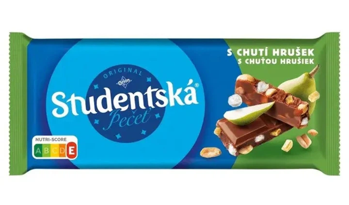 Шоколад Orion Studentska z Chuti Hrusek Оріон Студентска молочний із Грушею плитка 170г - Фото 1 Шоколад Orion Studentska z Chuti Hrusek Оріон Студентска молочний із Грушею плитка 170г - изображение 1