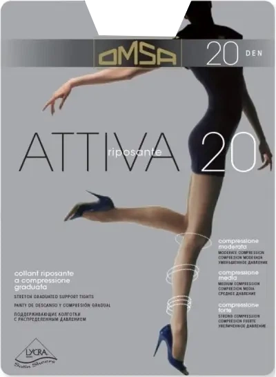 Колготки жіночі прозорі Attiva 20 Omsa розмір 2 fumo - зображення 2
