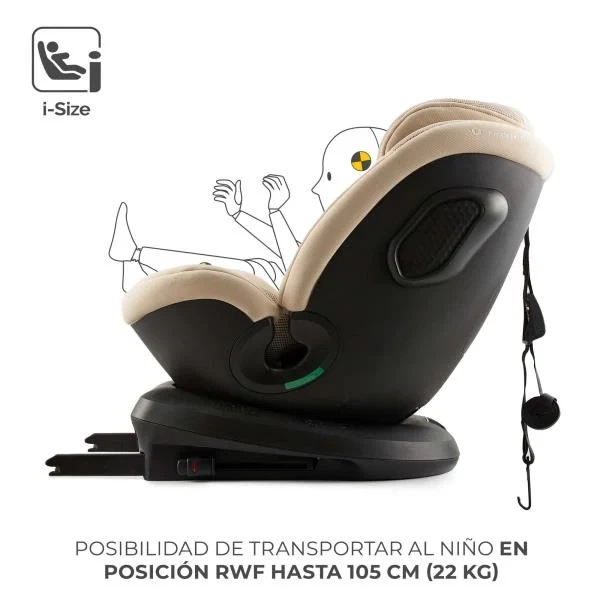 Автокрісло Kinderkraft Xpedition 3 i-Size поворотне 360° проти руху до 105 см бежеве - зображення 3