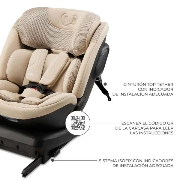 Автокрісло Kinderkraft Xpedition 3 i-Size поворотне 360° проти руху до 105 см бежеве - зображення 12