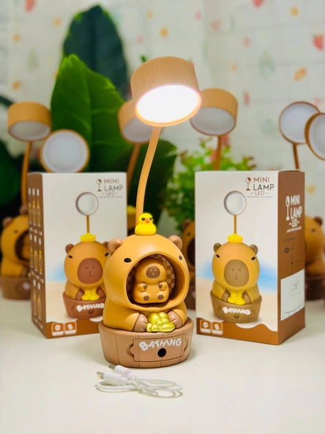 Ночник Капибара 27 см настольная LED-лампа с аккумулятором - изображение 8