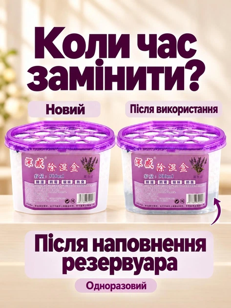Поглотитель влаги MZ влагопоглотитель против плесени и запахов ароматизированный лаванда 500 мл (PVP-138) - изображение 7