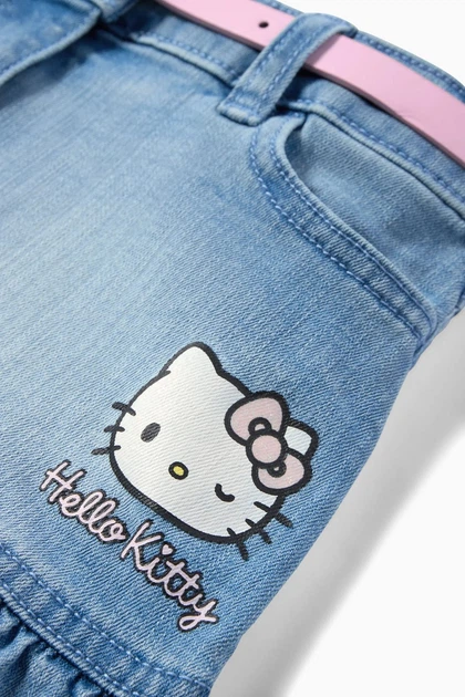 Джинсовая юбка с ремнем Hello Kitty C&A 2236367c71 116см голубая (100016852) - изображение 3