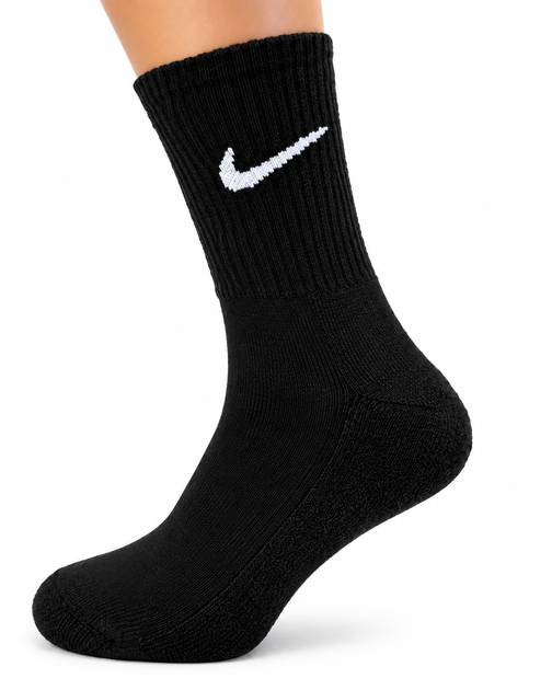 Утеплені шкарпетки Nike 6 пар розмір 41–44 чорні з махровою стопою високі спортивні та повсякденні - зображення 6