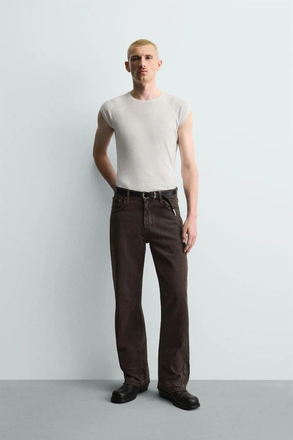 Джинси ZARA Flared Fit коричневий 0840/444/700 30 - Фото 1 Джинси ZARA Flared Fit коричневий 0840/444/700 30 - зображення 1