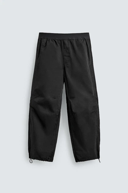 Штани Zara парашути Relaxed Fit чорний 6786/420/800 S - зображення 7
