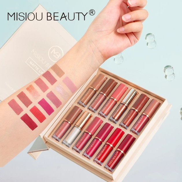 Набір блисків та матових помад MisioU Beauty Matte Lipstick набір 12шт*2,5г - зображення 2