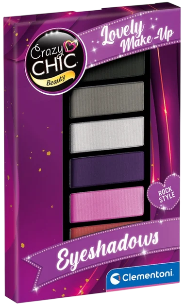Cienie do powiek Clementoni Crazy Chic Lovely Make-up - Eyeshadows Rock Style 6 kolorów (18912) (8005125189120) - Zdjęcie 1 Cienie do powiek Clementoni Crazy Chic Lovely Make-up - Eyeshadows Rock Style 6 kolorów (18912) (8005125189120) - obraz 1