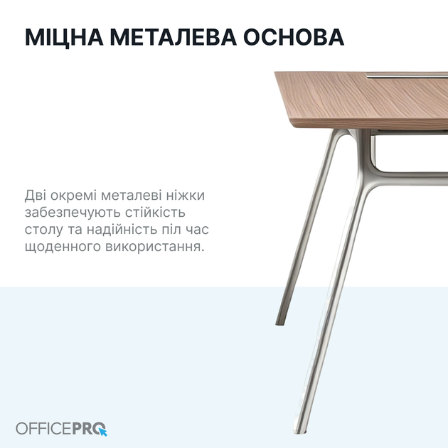 Комп'ютерний стіл OfficePro PG-M24B-16B 75х160 см з тумбочкою Горіховий + Світло-сірий - зображення 8