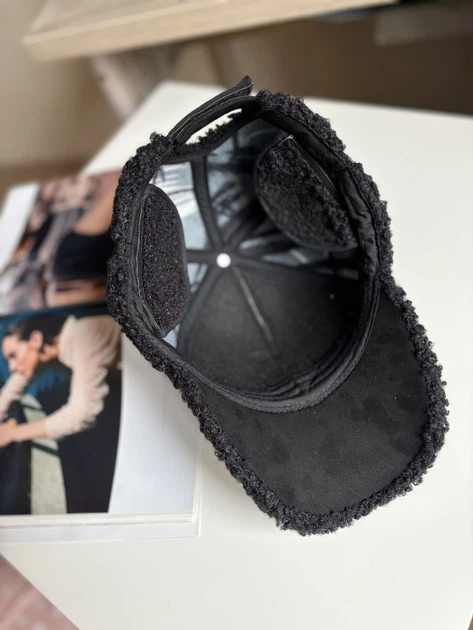 Кепка женская UGG теплая барашек тедди на флисе с ушками Черный - изображение 4