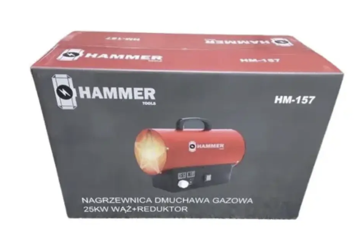Газовая тепловая пушка HAMMER 25 кВт 850 м³/ч Пьезорозжиг Обогреватель воздуха для гаража склада мастерской теплицы строительства - изображение 9