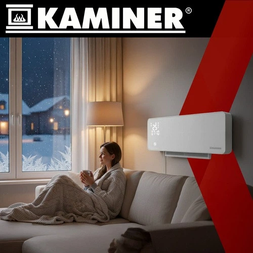 Тепловая воздушная завеса Kaminer ZELVION 26398 2000 Вт с Wi-Fi Tuya Smart, пультом и стеклянной панелью белая - изображение 8