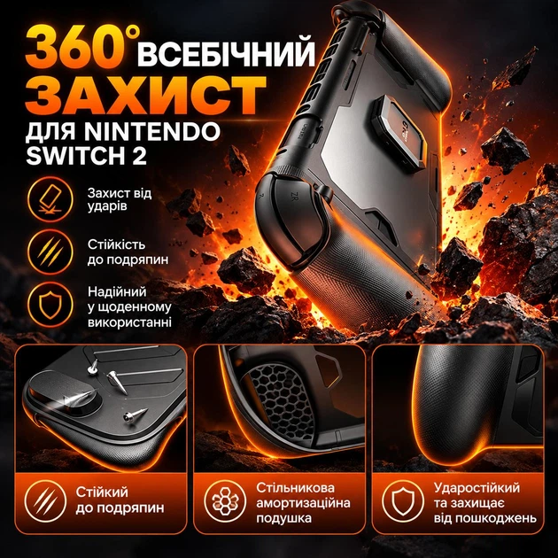 Модульный Grip-чехол JSAUX ModCase для Nintendo Switch 2 с защитой экрана и 8 слотами для игр - изображение 8