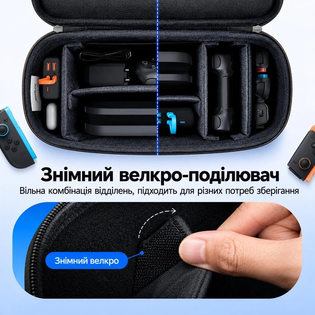 Кейс-сумка JSAUX для Nintendo Switch 2, жесткий защитный чехол, водостойкий, ударопрочный, с ремнем, черный - изображение 10