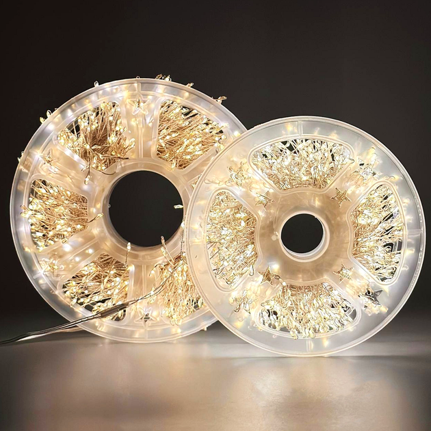 Гірлянда Ведмедик 900LED 30m 8 режимів світіння пульт ДК 220V теплий срібний дріт - зображення 2