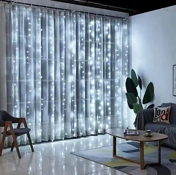 Гірлянда Водоспад 240 Led 3m на 2m 220 V для декору Білий - зображення 2