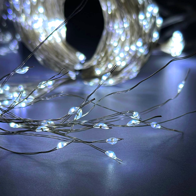 Гірлянда 400 LED 2m 20 pcs USB для прикрашання Кінський хвіст білий - зображення 4