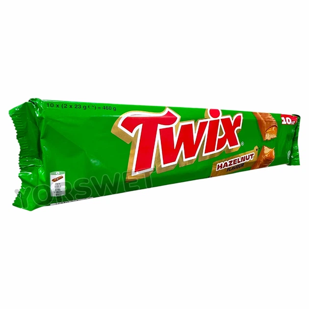 Набір шоколадних батончиків Twix Hazelnut Flavour зі смаком фундука 460 г (10*46 г) - Фото 2 Набір шоколадних батончиків Twix Hazelnut Flavour зі смаком фундука 460 г (10*46 г) - изображение 2